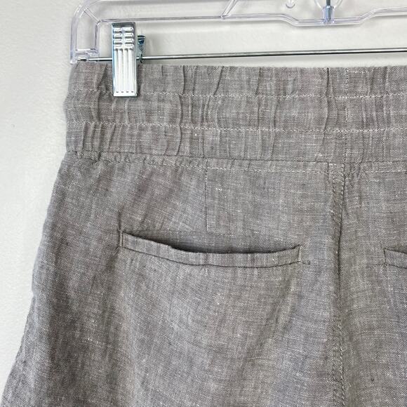 Athleta Cabo Linen 4" Short 100% Linen Gray Pockets Drawstring Travel Size 2 - Picture 6 of 9